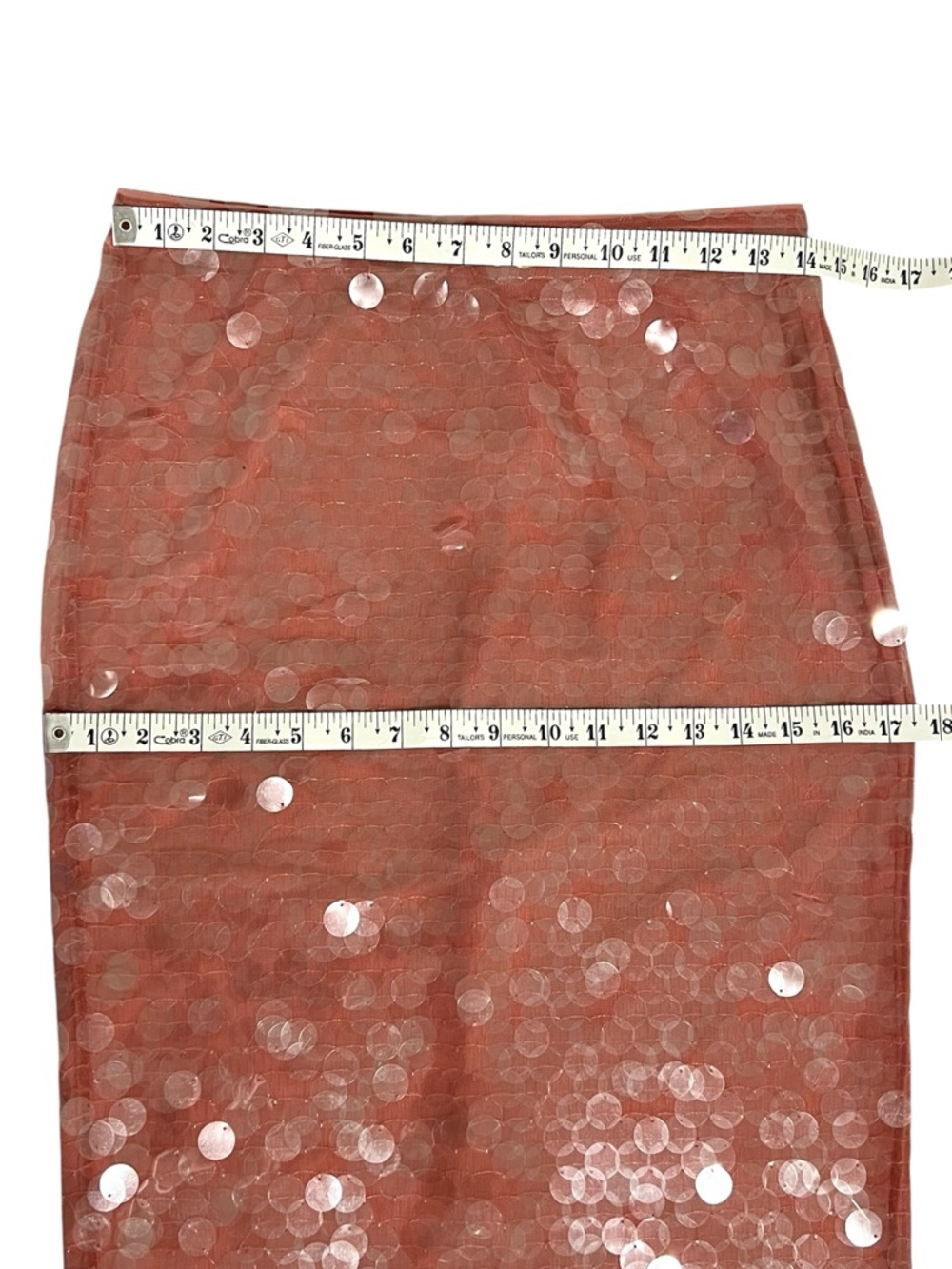 STAUD Casey Sequined Mesh Midi Skirt – Pink Blush - Picture 6 of 8